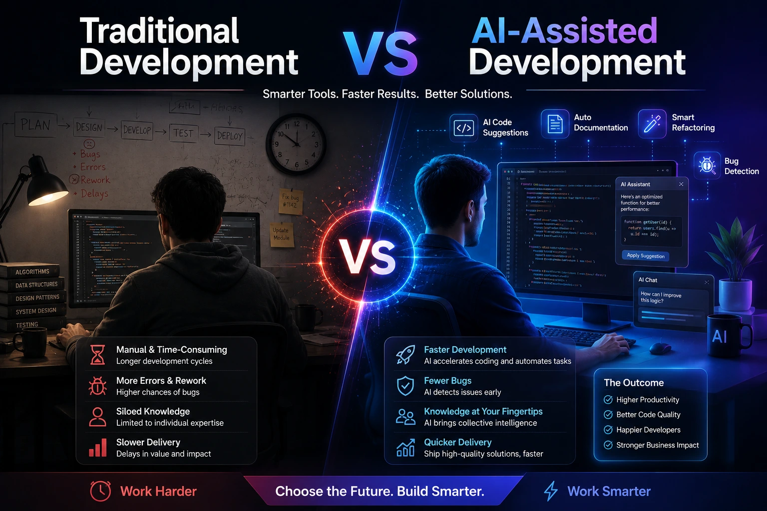 Traditional Development vs AI-Assisted Development